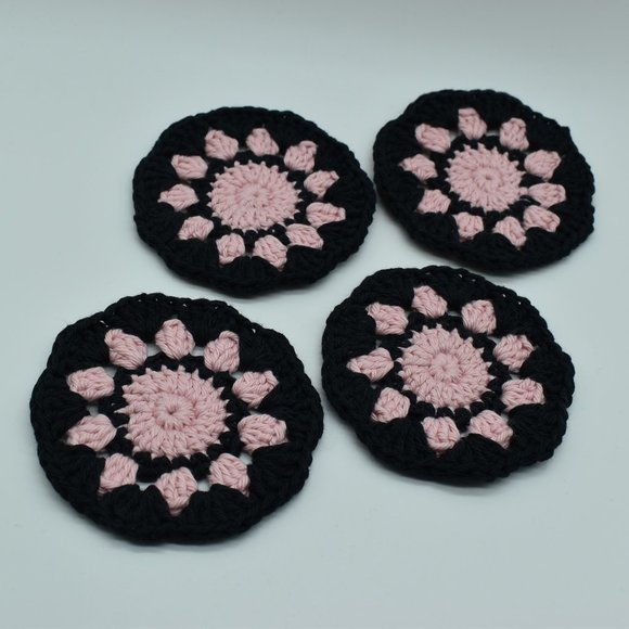 Hand crafted Crochet Coasters set of four - Picture 3 of 5